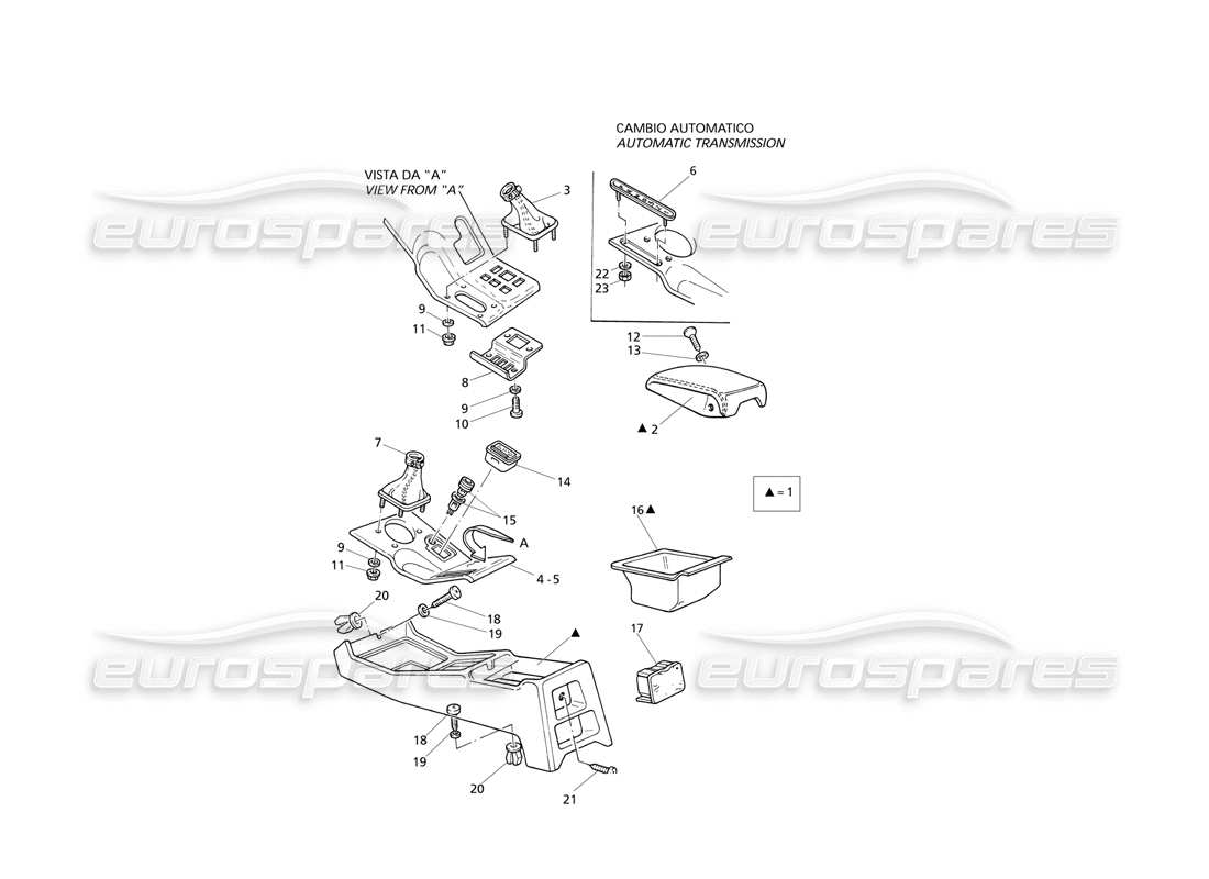 Maserati QTP V8 Evoluzione Consola Diagrama de piezas