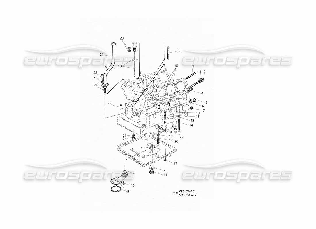 Maserati QTP V6 Evoluzione Fijaciones y Accesorios para Bloques Diagrama de piezas