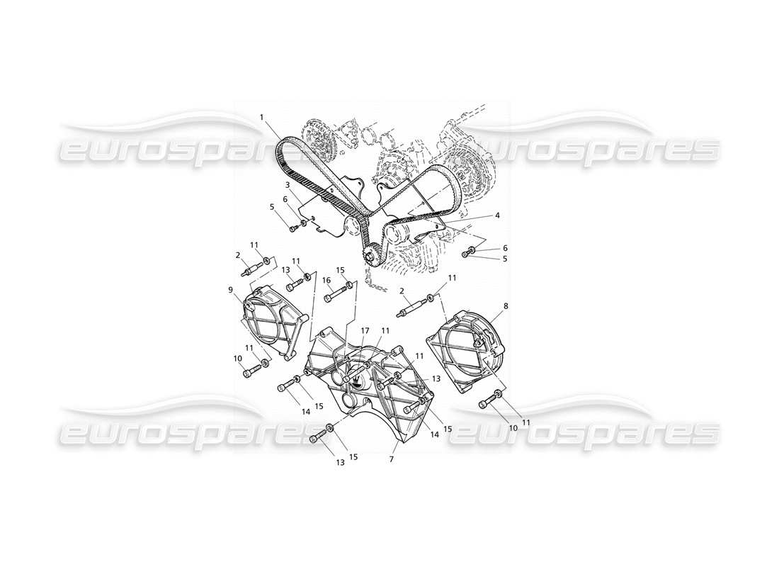 Maserati QTP V6 Evoluzione Comando de sincronización y coberturas Diagrama de piezas