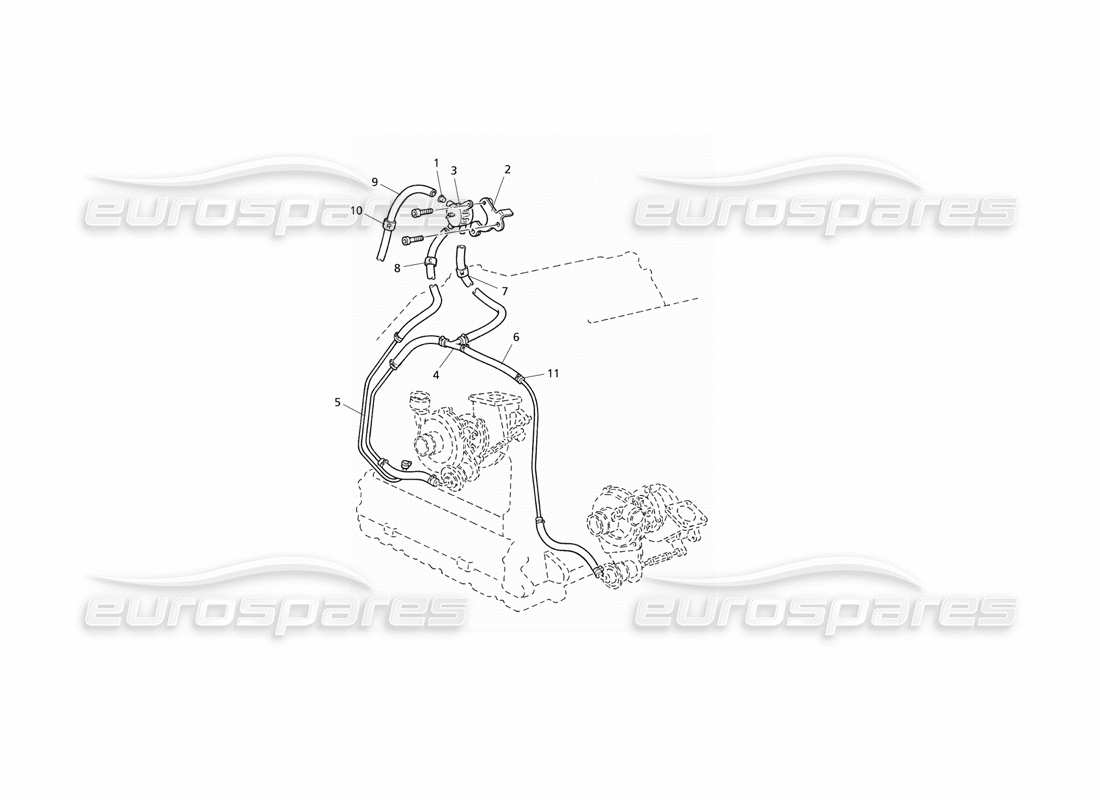 Maserati QTP V6 Evoluzione Sistema de control de impulso Diagrama de piezas