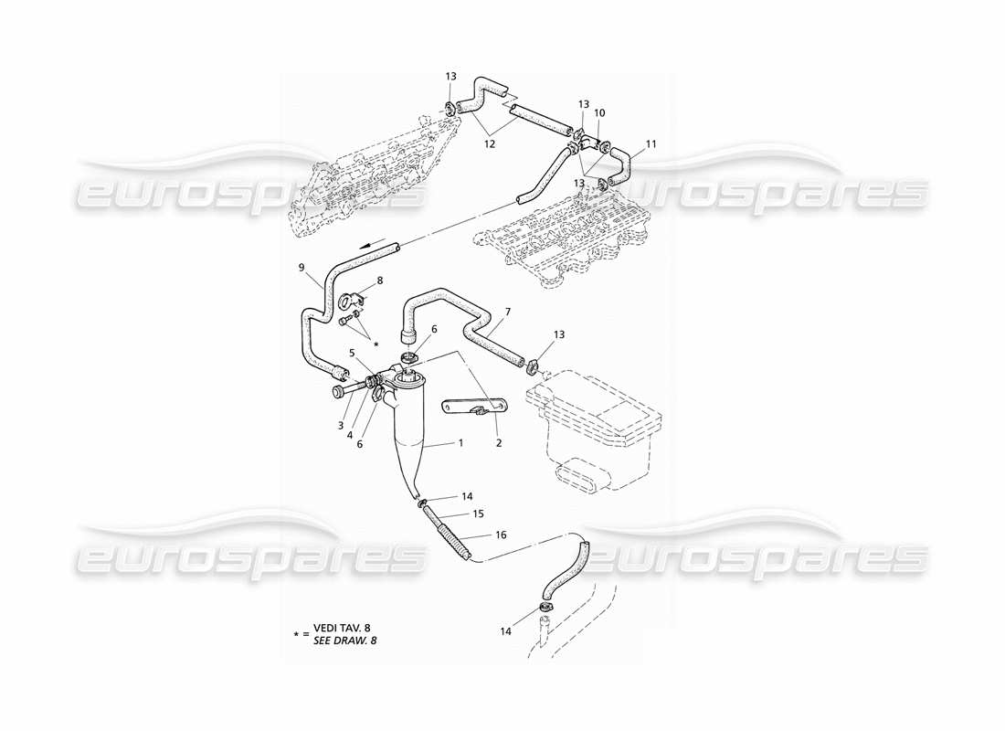 Maserati QTP V6 Evoluzione Oil Vapour Recovery Diagrama de piezas