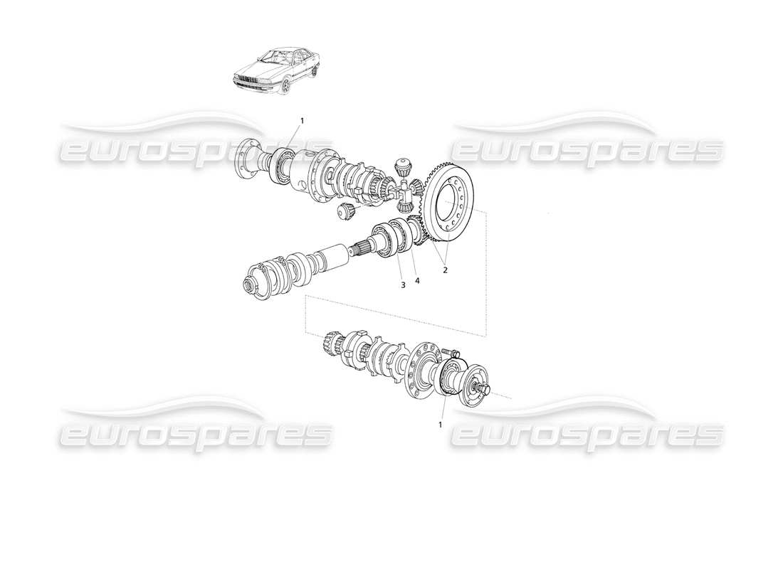 Maserati QTP V6 Evoluzione Piezas internas del diferencial Diagrama de piezas