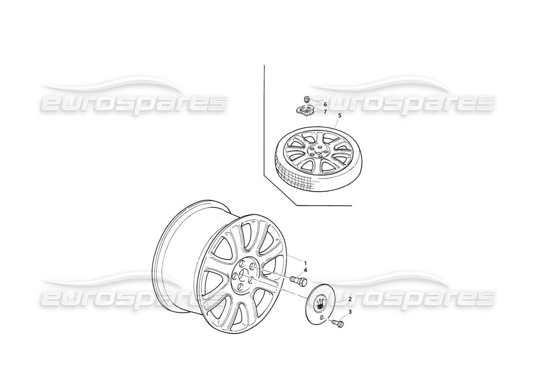 Maserati QTP V6 Evoluzione Llantas Diagrama de piezas