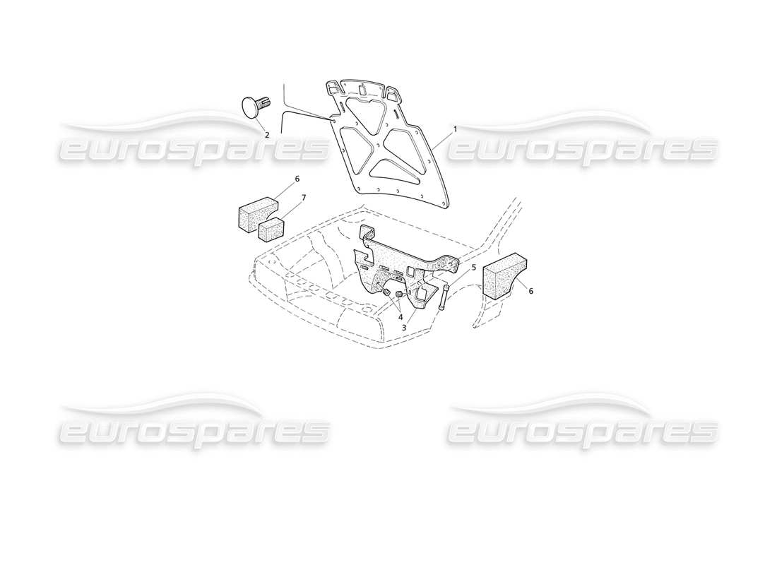 Maserati QTP V6 Evoluzione Cubiertas del capó y del compartimento del motor Diagrama de piezas