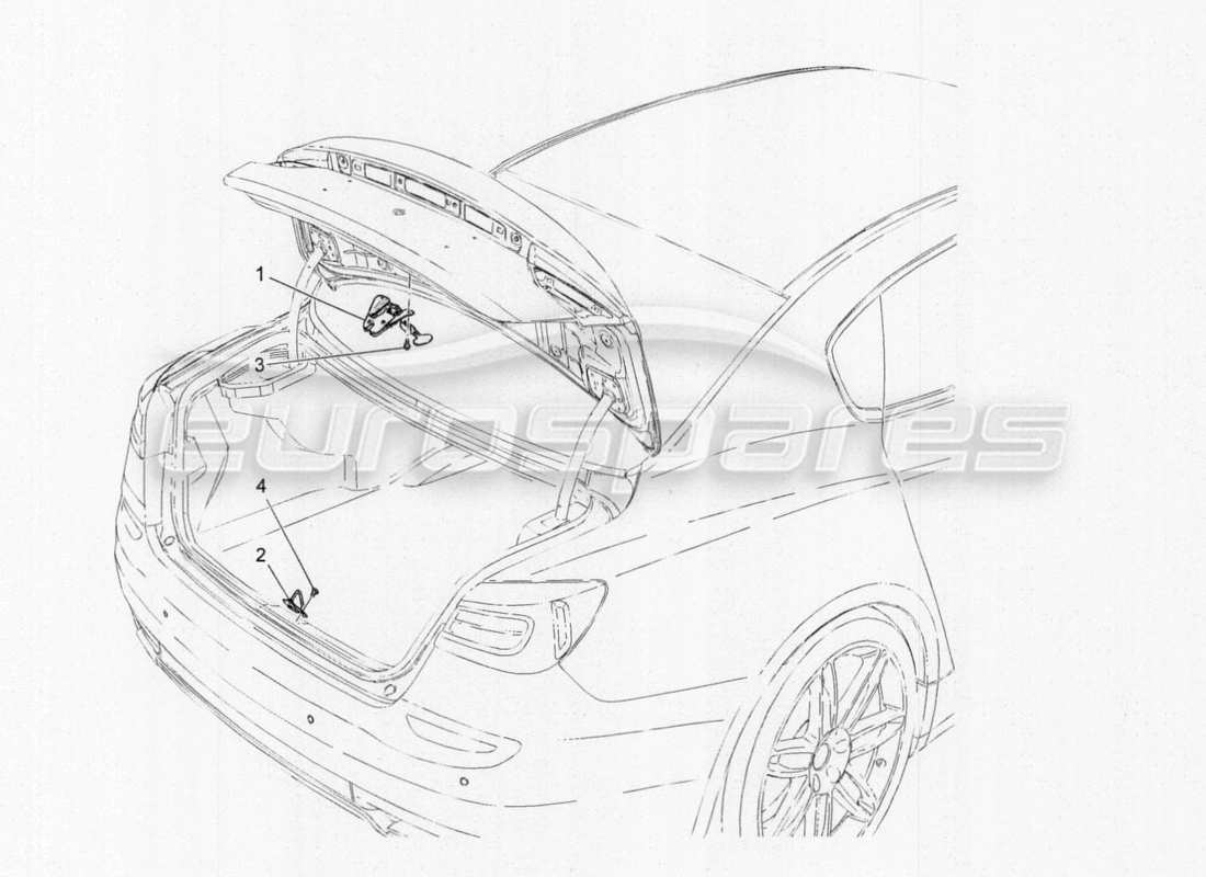 Maserati QTP. V8 3.8 530bhp Auto 2015 BOTÓN DE APERTURA DEL TAPA TRASERA Diagrama de piezas