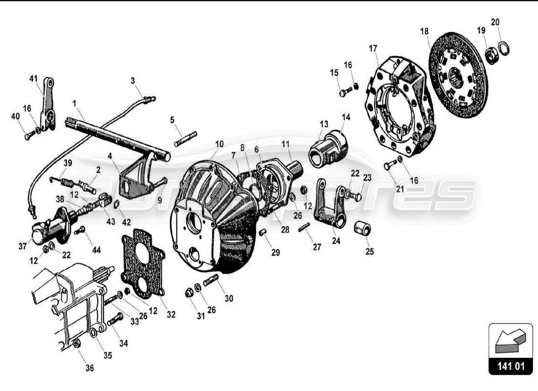 Lamborghini 350 GT Embrague Diagrama de piezas