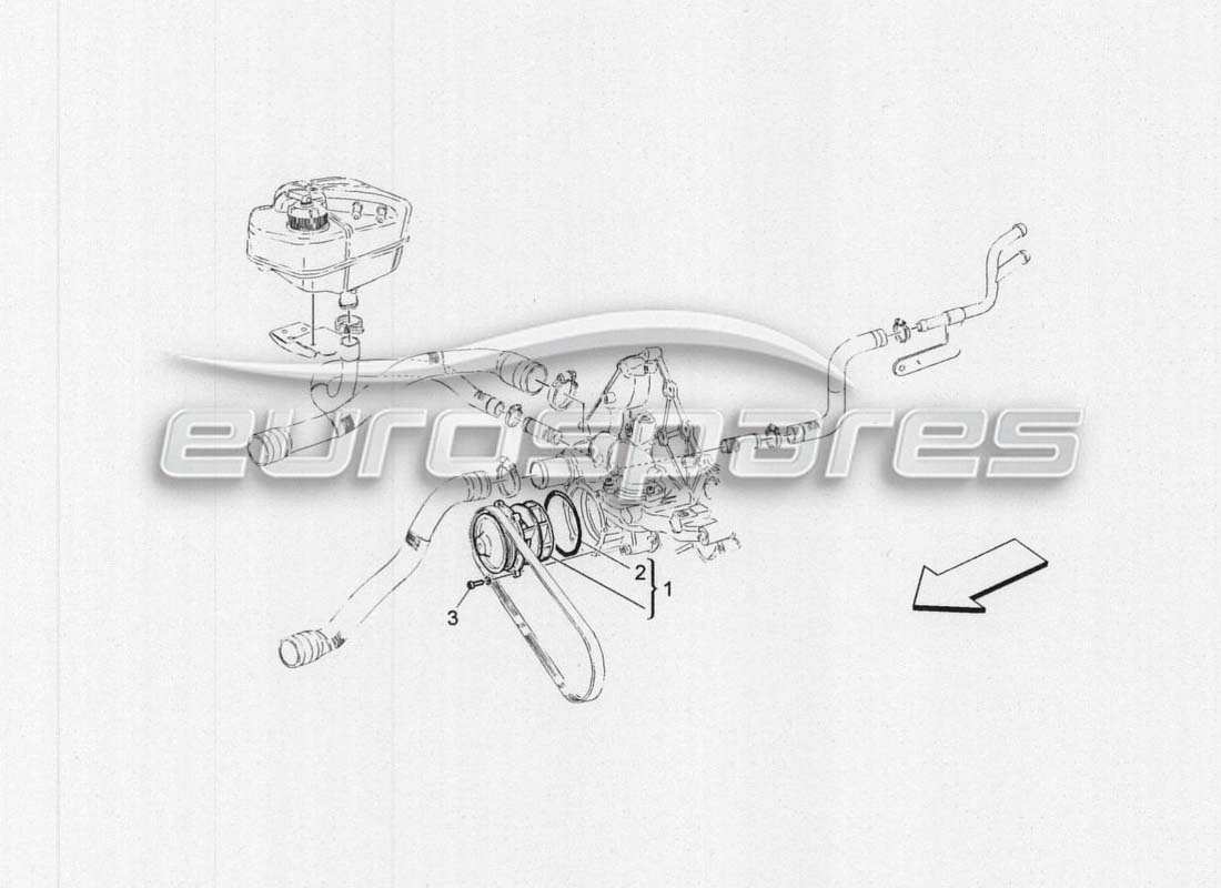 Maserati GranCabrio MC Centenario REFRIGERACIÓN: BOMBA DE AGUA Diagrama de piezas