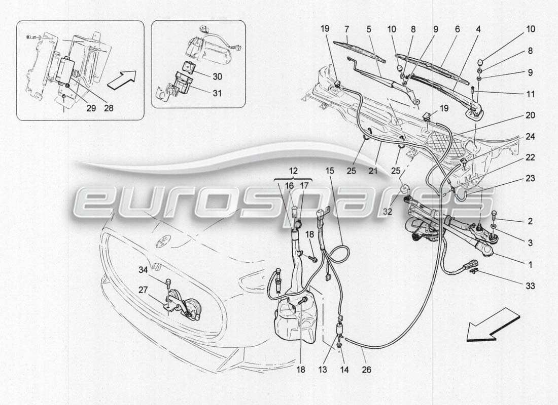 Maserati GranCabrio MC Centenario Accesorios externos para vehículos Diagrama de piezas
