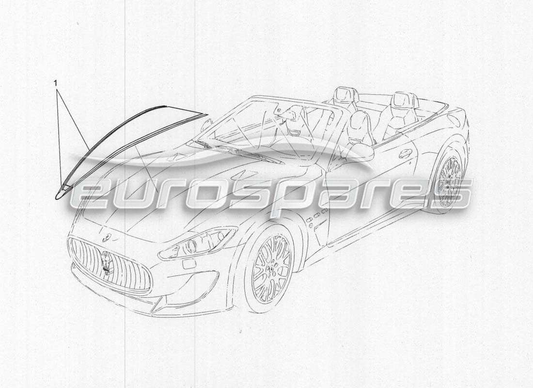 Maserati GranCabrio MC Centenario Molduras De Escudos Y Paneles De Cobertura Diagrama de piezas