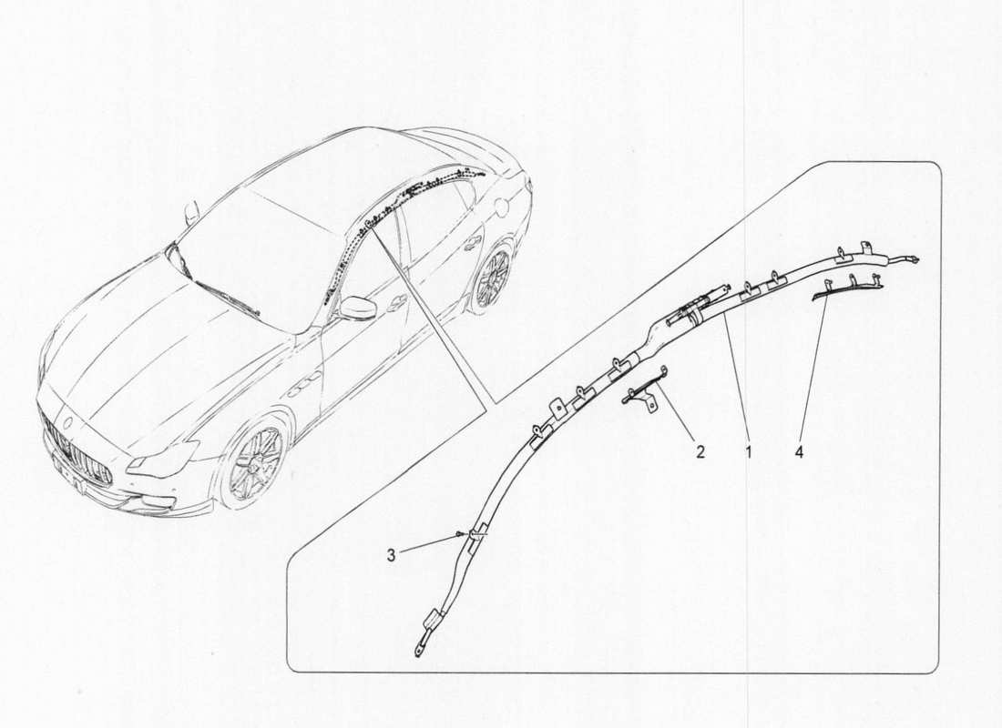 Maserati QTP. V6 3.0 BT 410bhp 2015 SISTEMA DE BOLSA DE VENTANA Diagrama de piezas
