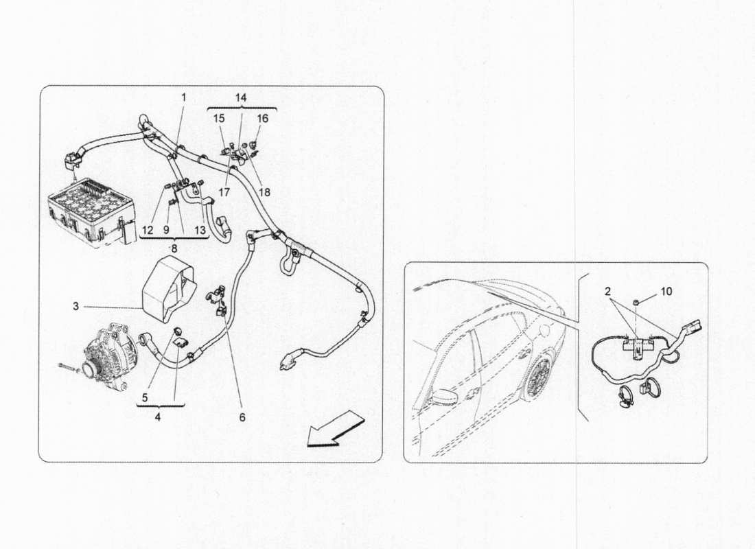 Maserati QTP. V6 3.0 BT 410bhp 2015 CABLEADO PRINCIPAL Diagrama de piezas