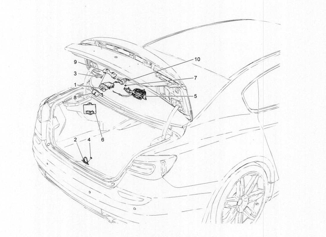 Maserati QTP. V6 3.0 BT 410bhp 2015 control de apertura del portón trasero Diagrama de piezas