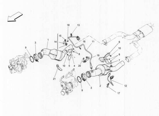 a part diagram from the Maserati Quattroporte M156 (2014 onwards) parts catalogue