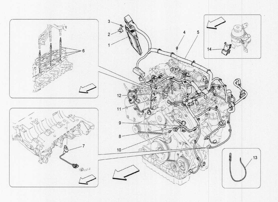 Maserati QTP. V6 3.0 TDS 275bhp 2017 Control electrónico: control de inyección y sincronización del motor Diagrama de piezas