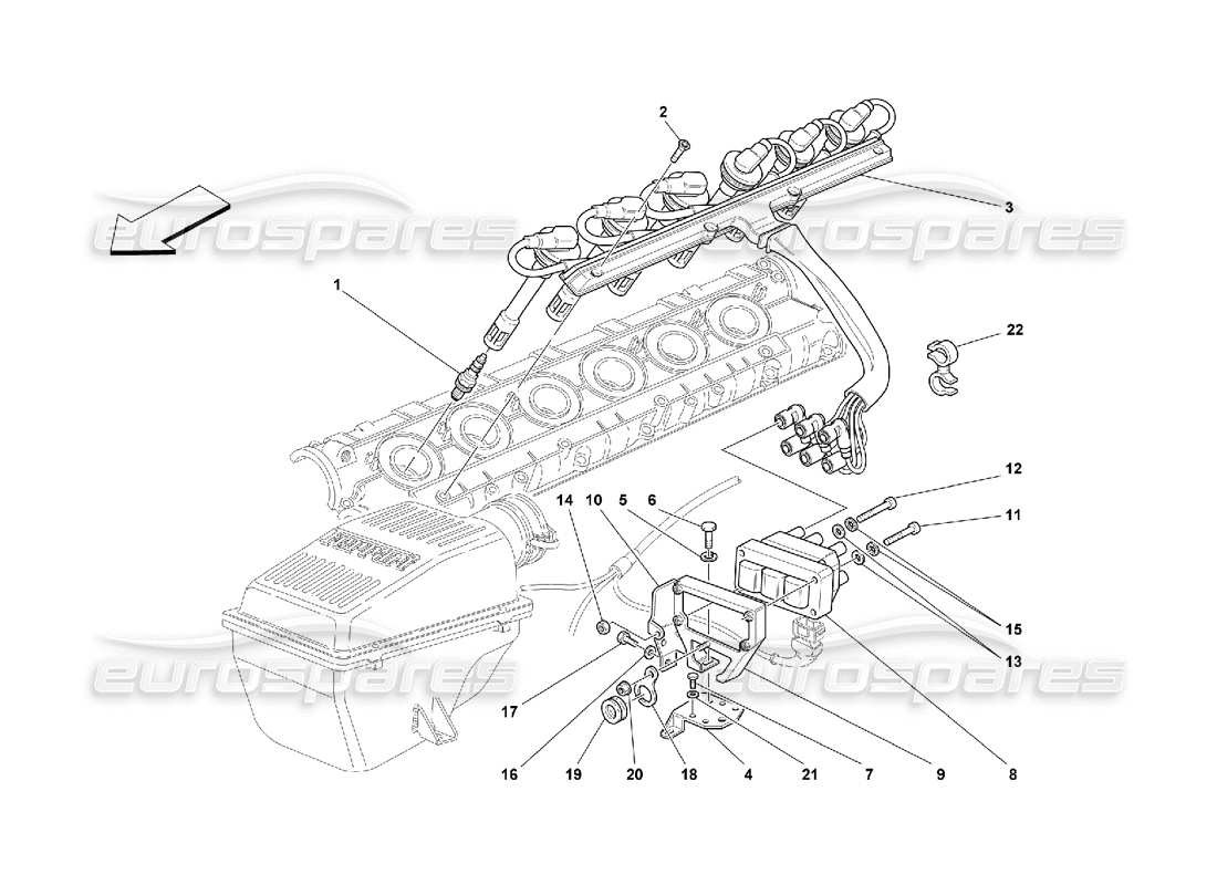 Ferrari 550 Maranello Dispositivo de encendido Diagrama de piezas
