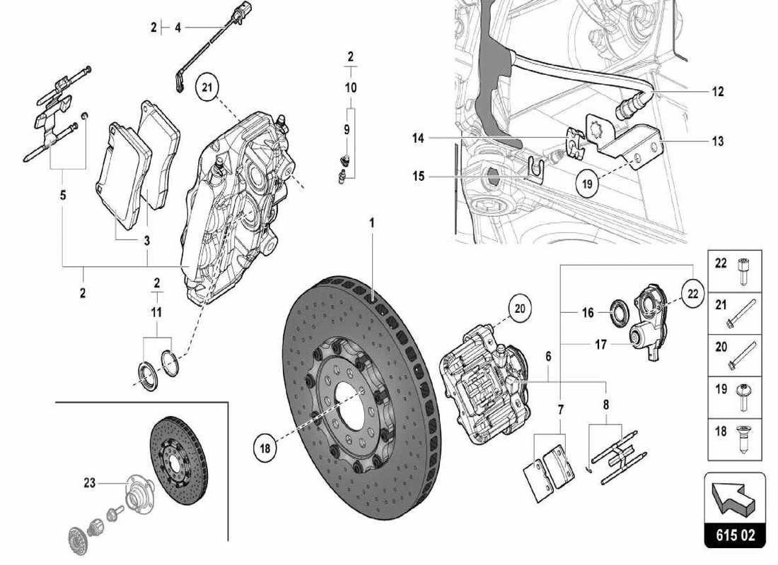 Lamborghini Centenario Spider BRAKE DISC Diagrama de piezas