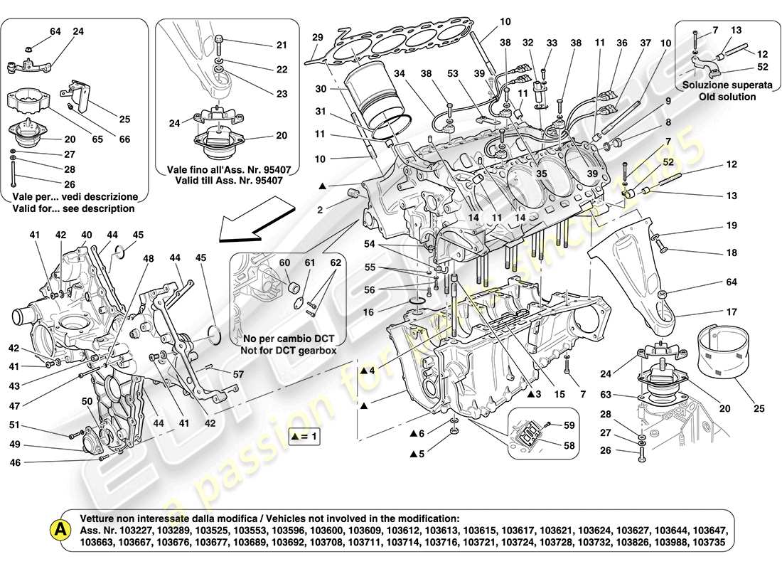 Ferrari California (Europa) CRANKCASE Diagrama de piezas