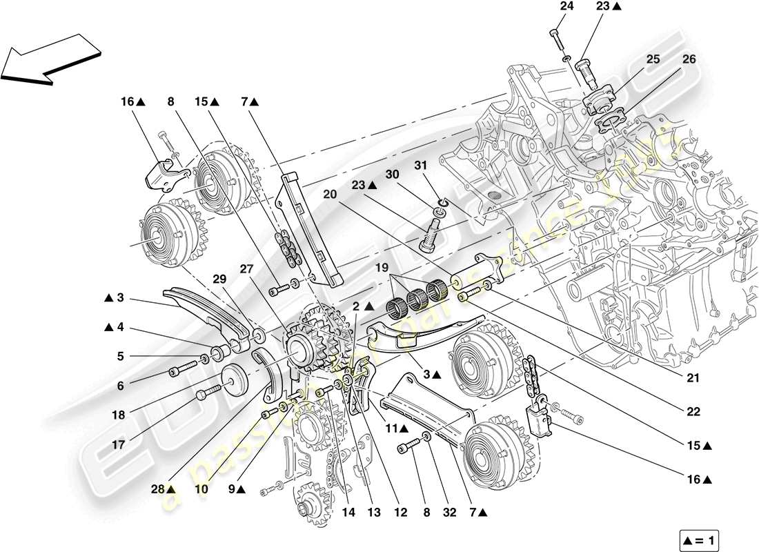 Ferrari California (Europa) SISTEMA DE TIEMPO - CONDUCCIÓN Diagrama de piezas