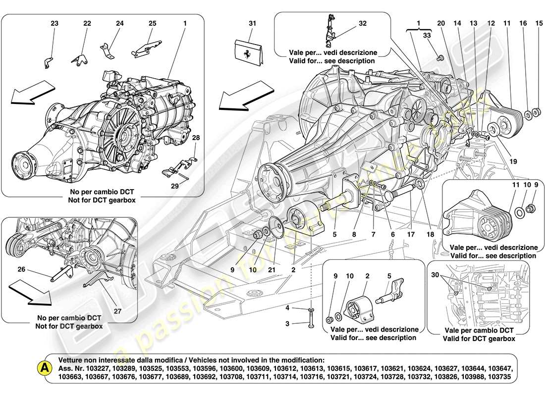 Ferrari California (Europa) CAJA DE CAMBIOS Diagrama de piezas
