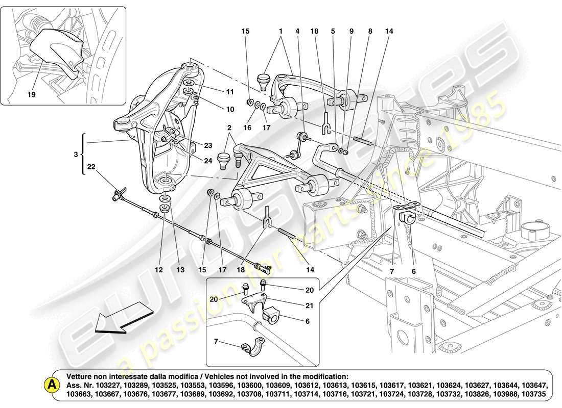 Ferrari California (Europa) SUSPENSIÓN DELANTERA Diagrama de piezas