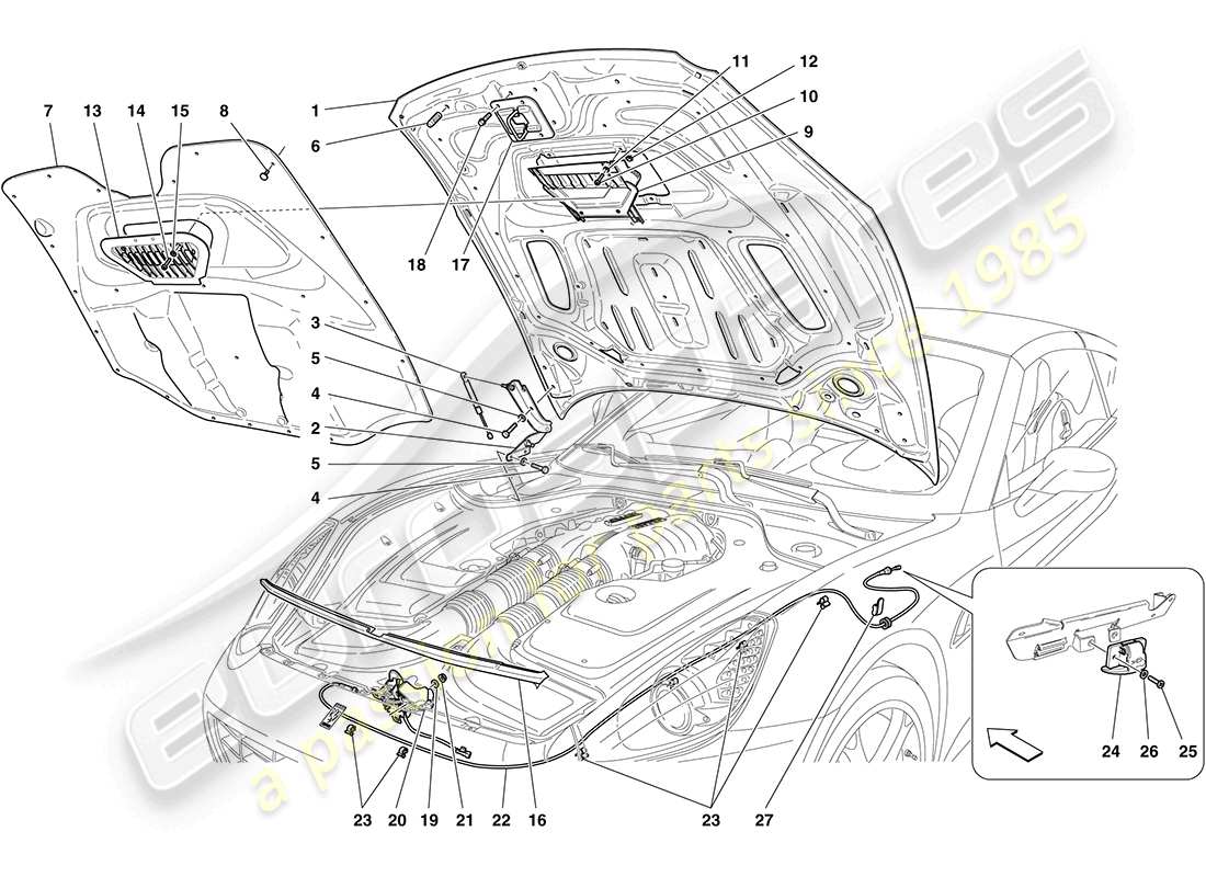 Ferrari California (Europa) TAPA DELANTERA Diagrama de piezas