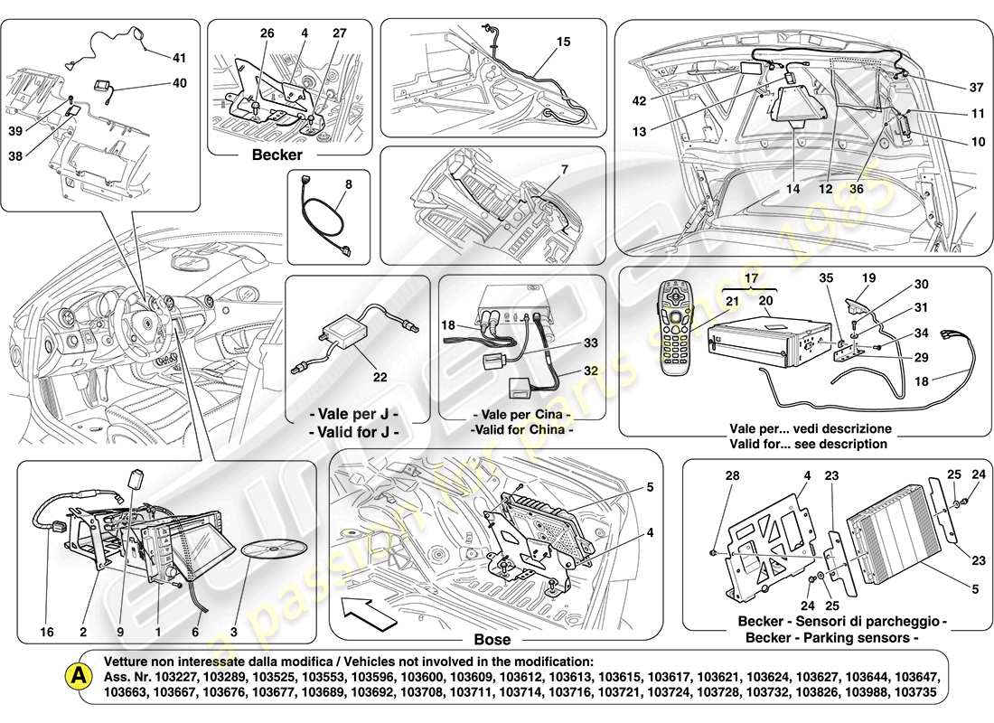Ferrari California (Europa) INFOTAINMENT SYSTEM Diagrama de piezas
