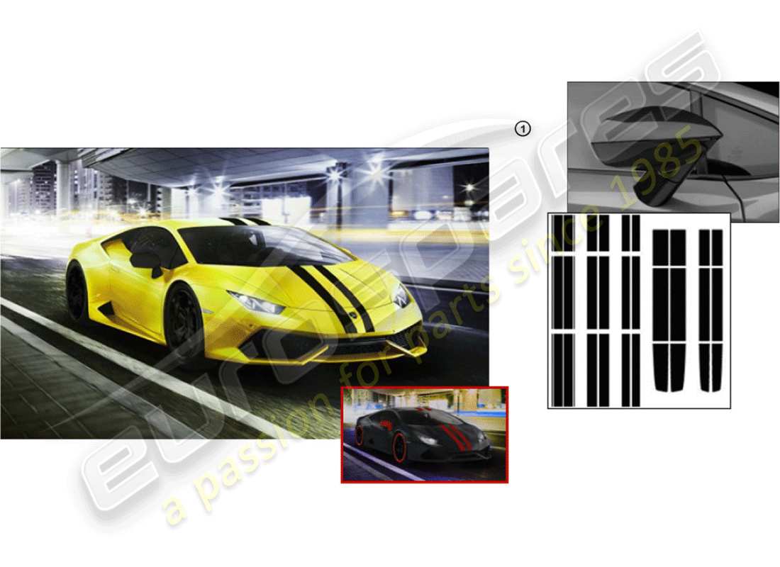 Lamborghini Huracan LP580-2 Spyder (Accesorios) CONJUNTO DECORATIVO Diagrama de piezas