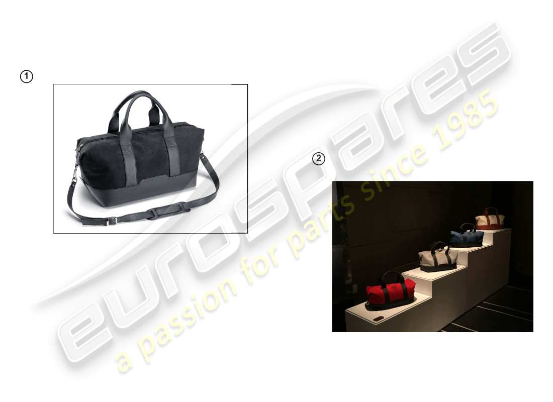 Lamborghini Huracan Performante Coupe (Accesorios) conjunto de bolsas de viaje Diagrama de piezas
