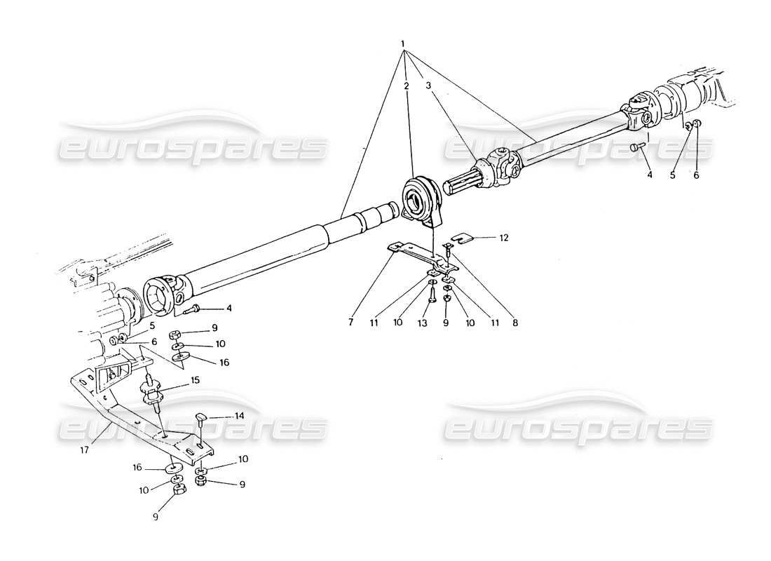Maserati 418 / 4.24v / 430 Eje de hélice, Getrag Diagrama de piezas