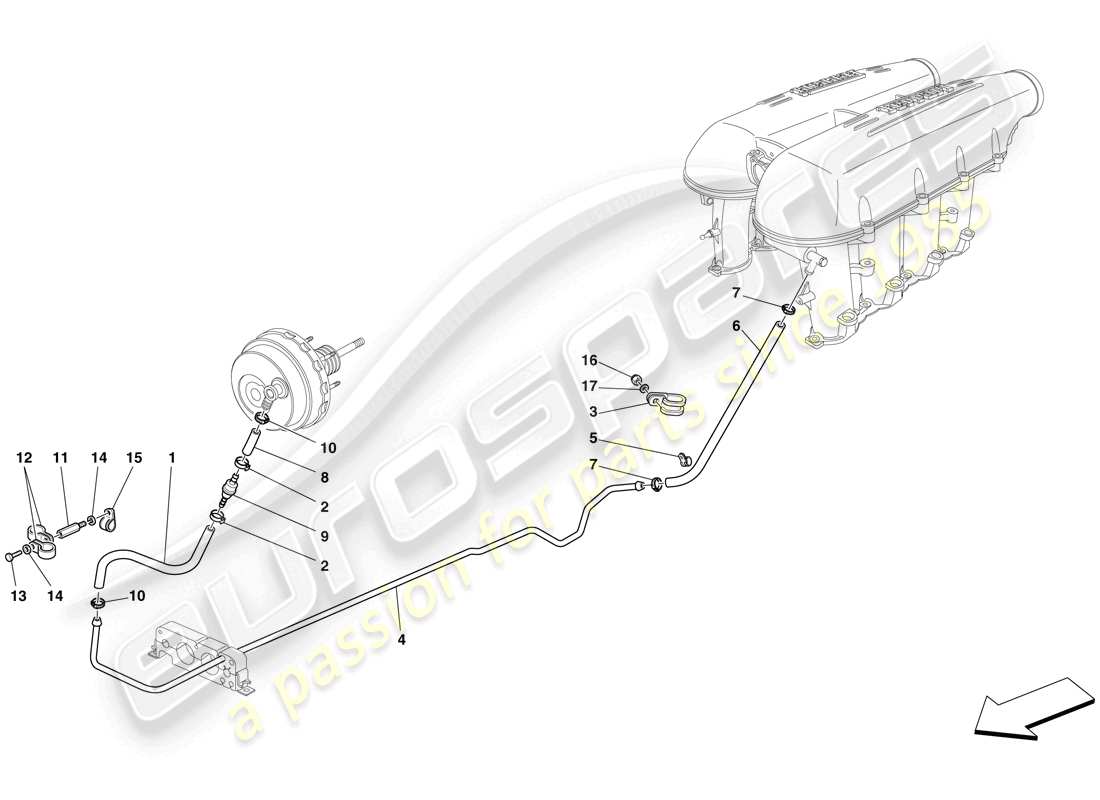 Ferrari F430 Scuderia Spider 16M (RHD) Sistema de dirección asistida Diagrama de piezas