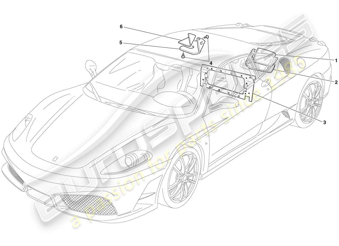 Ferrari F430 Scuderia Spider 16M (RHD) Aislamiento Diagrama de piezas