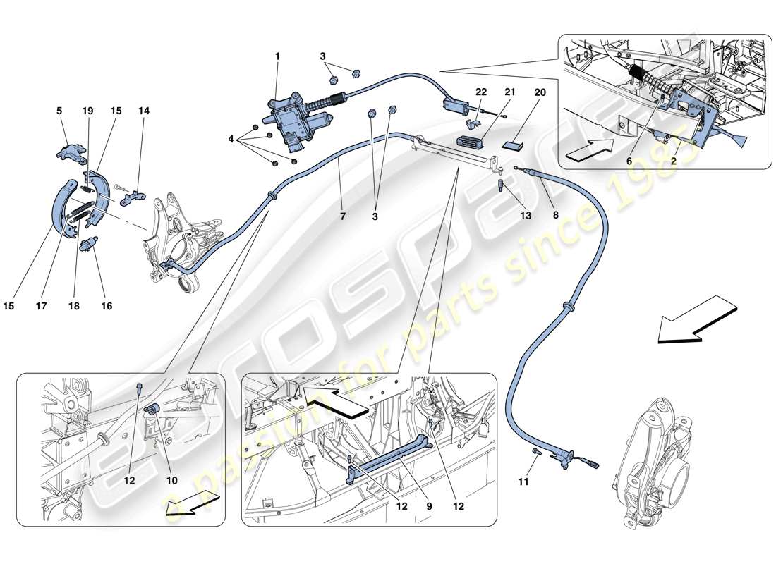 Ferrari 458 Spider (Europa) CONTROL DEL FRENO DE ESTACIONAMIENTO Diagrama de piezas