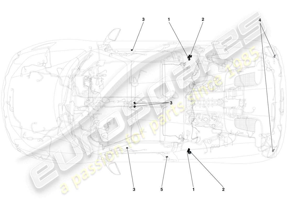 Ferrari 458 Spider (Europa) FIJACIONES VARIAS PARA EL SISTEMA ELÉCTRICO Diagrama de piezas