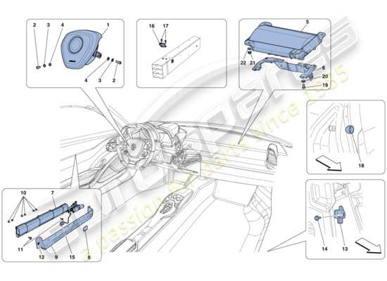 a part diagram from the Ferrari 458 Spider (RHD) parts catalogue