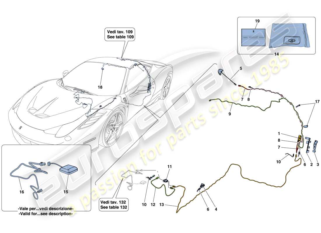 Ferrari 458 Especial (RHD) TELEMETRÍA Diagrama de piezas