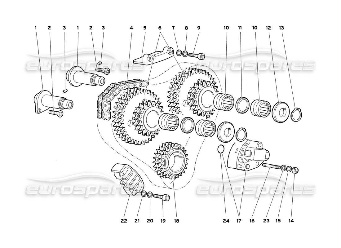 Lamborghini Diablo SV (1999) Sistema de cronometraje Diagrama de piezas