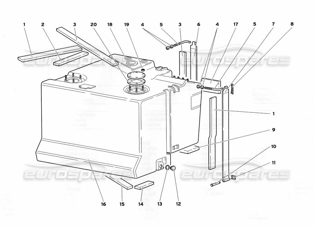 Diagrama de piezas de Lamborghini Diablo SV (1999) Fuel System (para automóviles con inserción rápida de combustible)