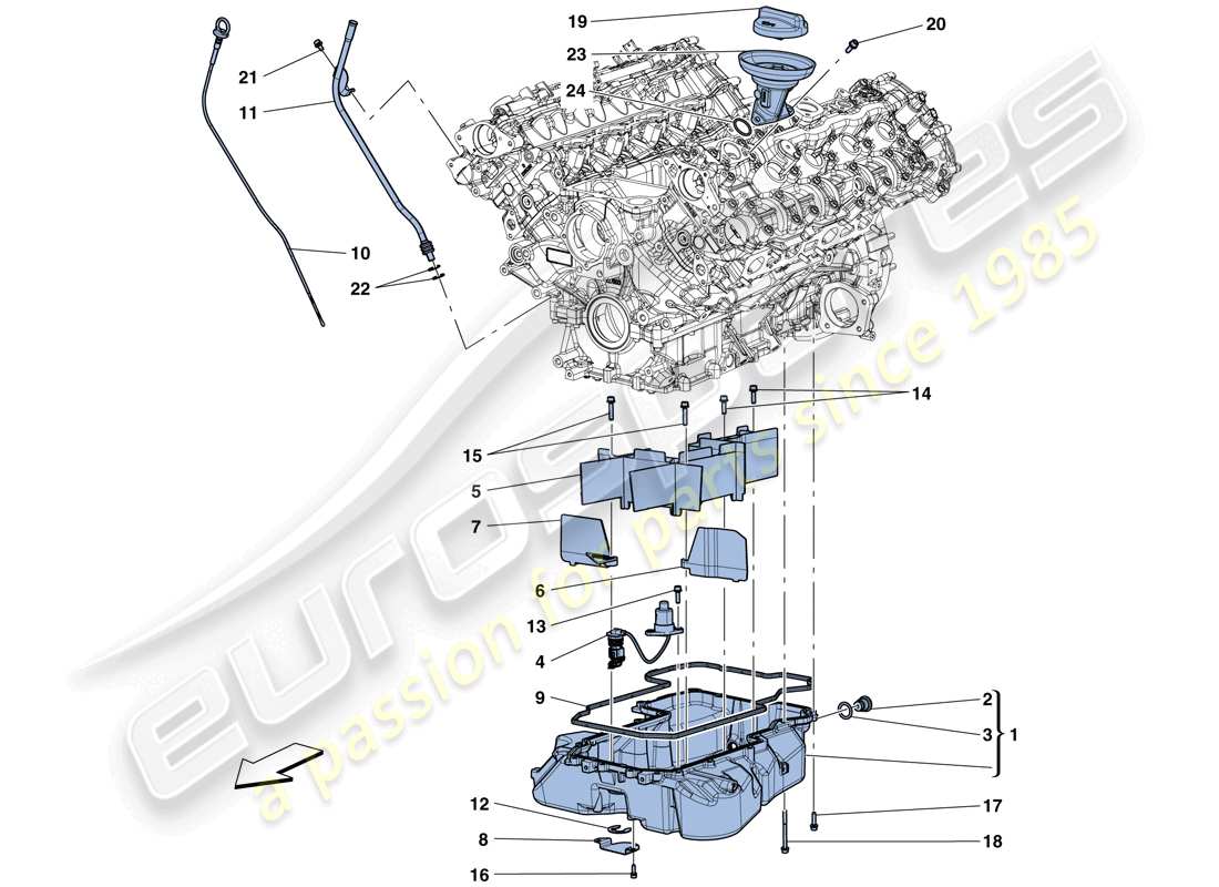 Ferrari GTC4 Lusso T (EUROPA) LUBRICACIÓN: CIRCUITO Y RECOGIDA Diagrama de piezas