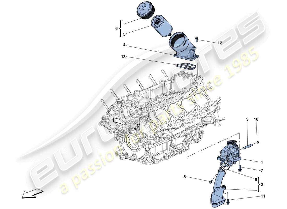 Ferrari GTC4 Lusso T (EUROPA) LUBRICATION: PUMP AND FILTER Diagrama de piezas