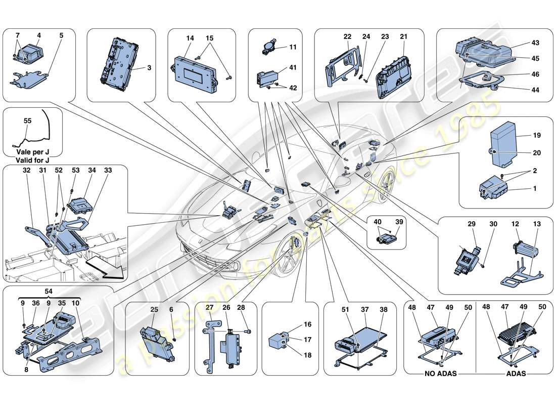 Ferrari GTC4 Lusso T (EUROPA) ECU DEL VEHÍCULO Diagrama de piezas