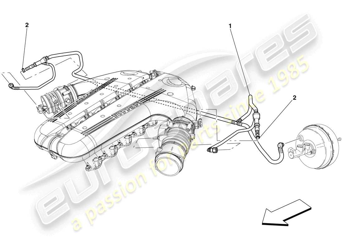 Ferrari 599 GTO (RHD) Sistema de dirección asistida Diagrama de piezas