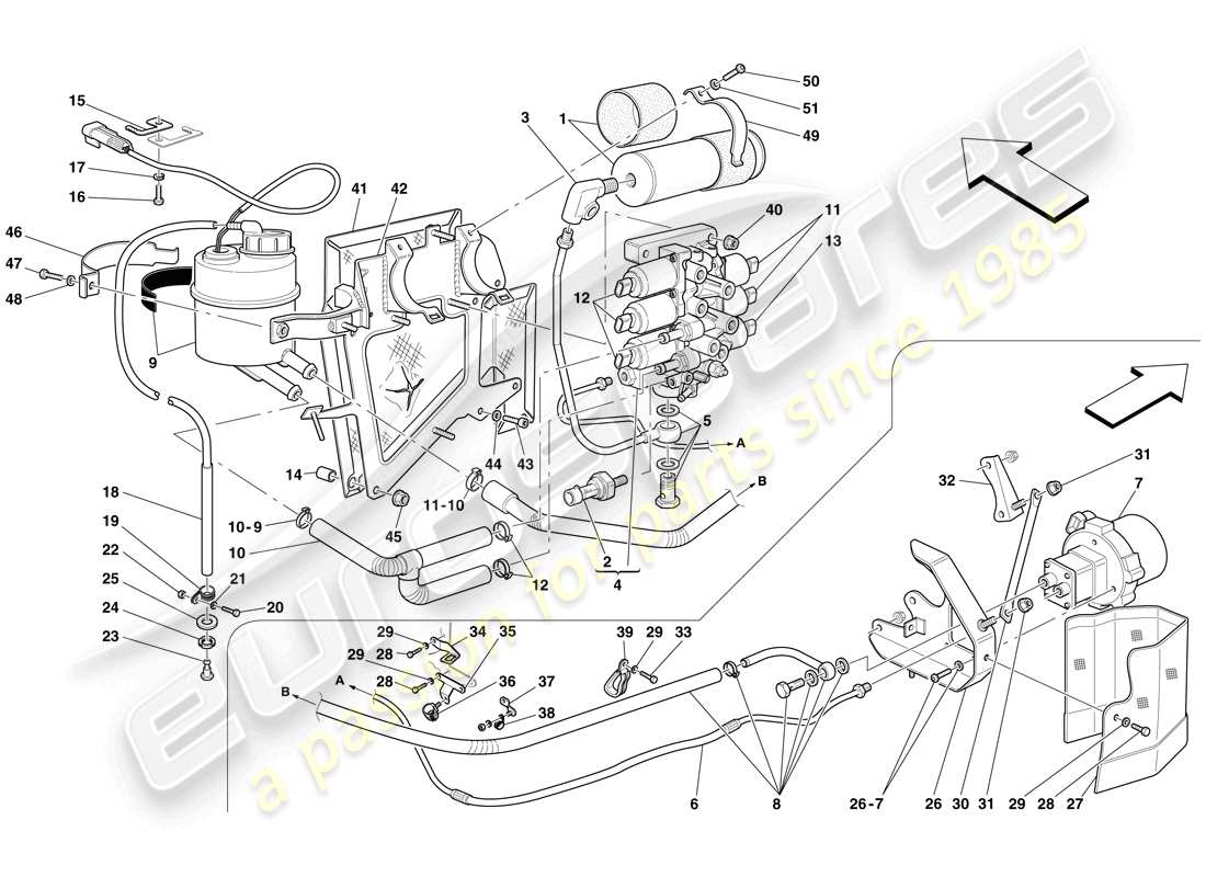 Ferrari 599 SA Aperta (EE. UU.) Power Unit and Tank Diagrama de piezas