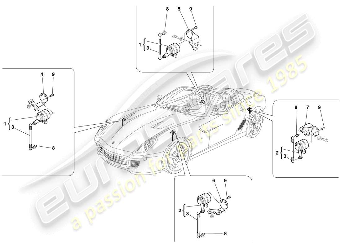 Ferrari 599 SA Aperta (EE. UU.) SENSOR DE MOVIMIENTO Diagrama de piezas