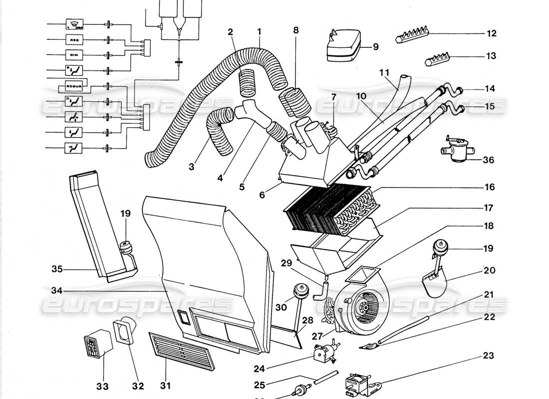 Lamborghini LM002 (1988) Condensador de aire acondicionado Diagrama de piezas