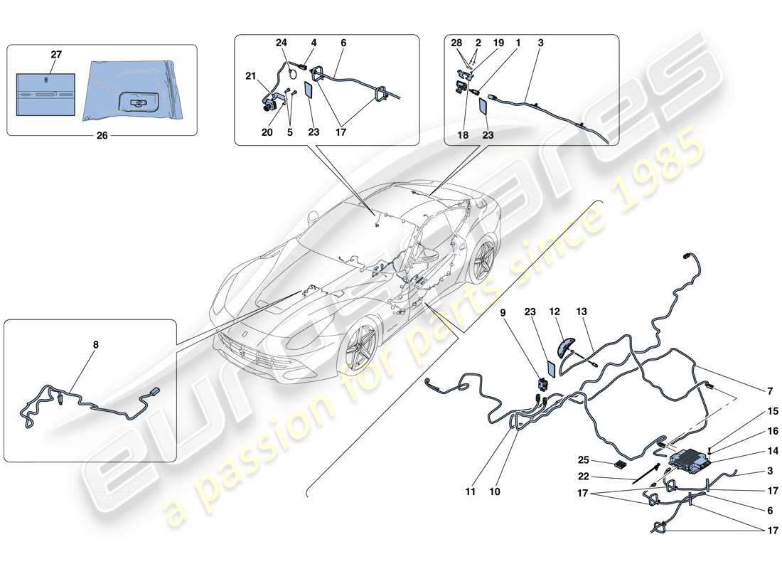 Ferrari F12 Berlinetta (RHD) TELEMETRÍA Diagrama de piezas