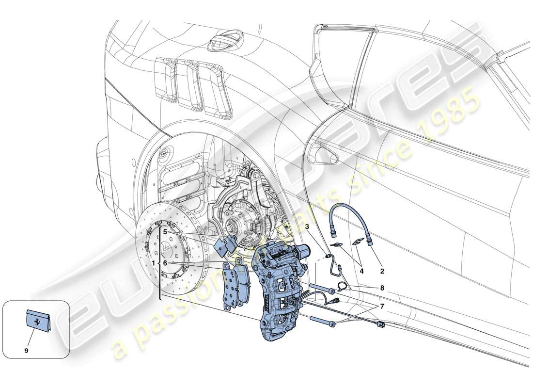 Ferrari F12 TDF (RHD) PINZAS DE FRENO TRASERO Diagrama de piezas