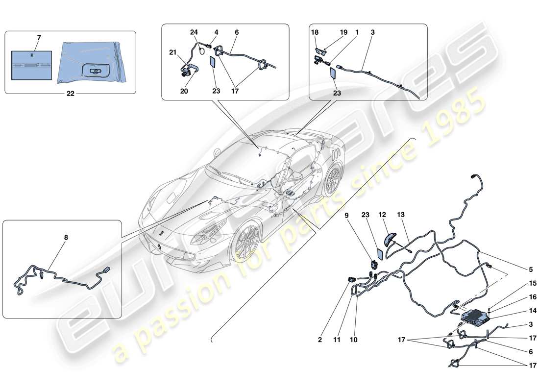 Ferrari F12 TDF (RHD) TELEMETRÍA Diagrama de piezas