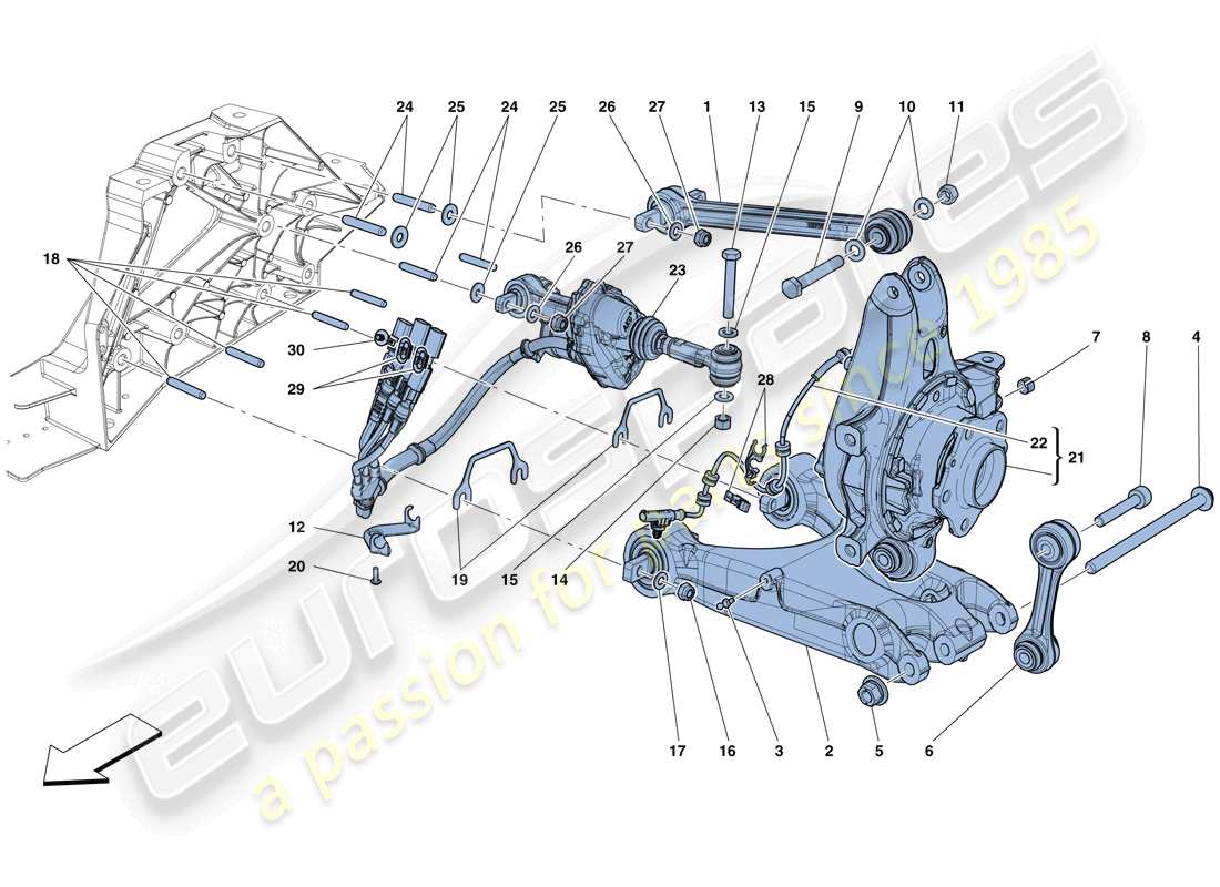 Ferrari F12 TDF (EE. UU.) SUSPENSIÓN TRASERA - BRAZOS Diagrama de piezas
