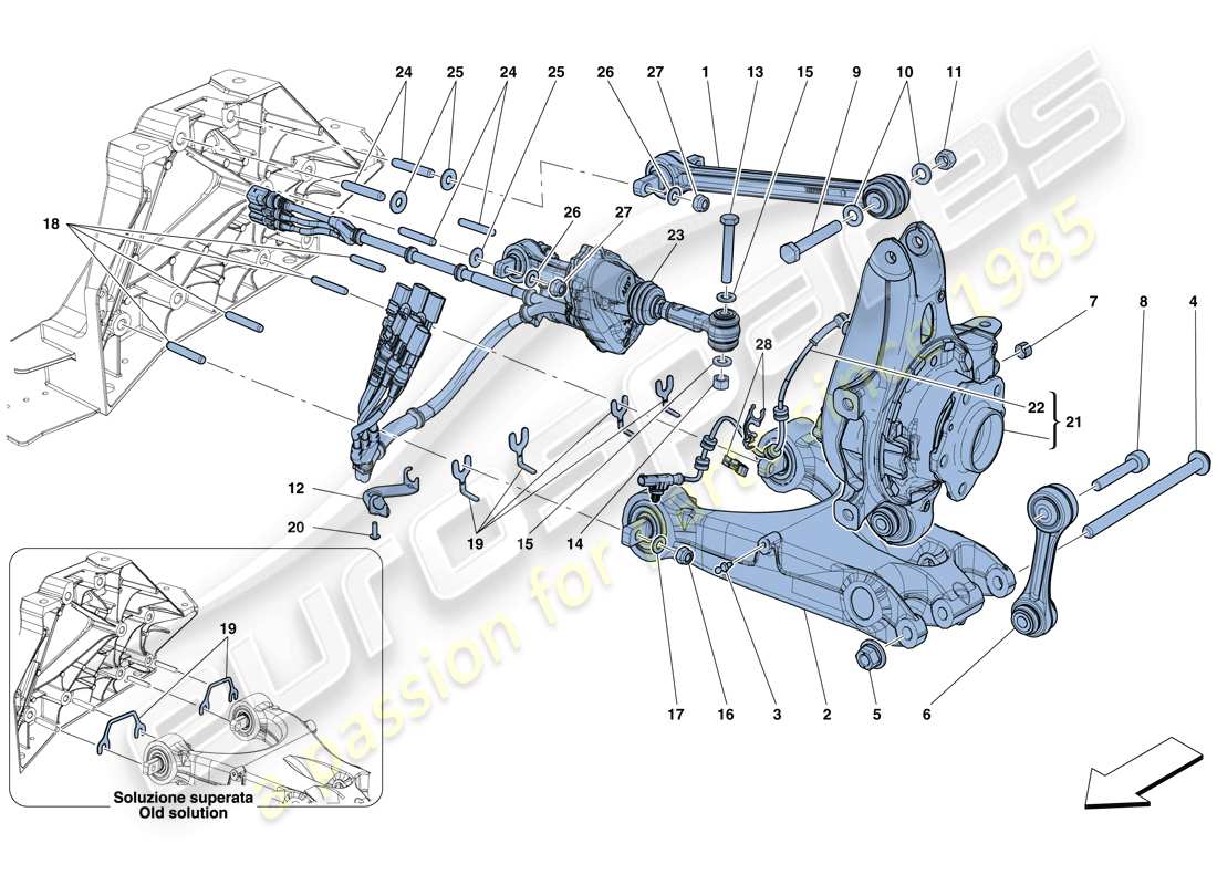 Ferrari 812 Superfast (Europa) SUSPENSIÓN TRASERA - BRAZOS Diagrama de piezas