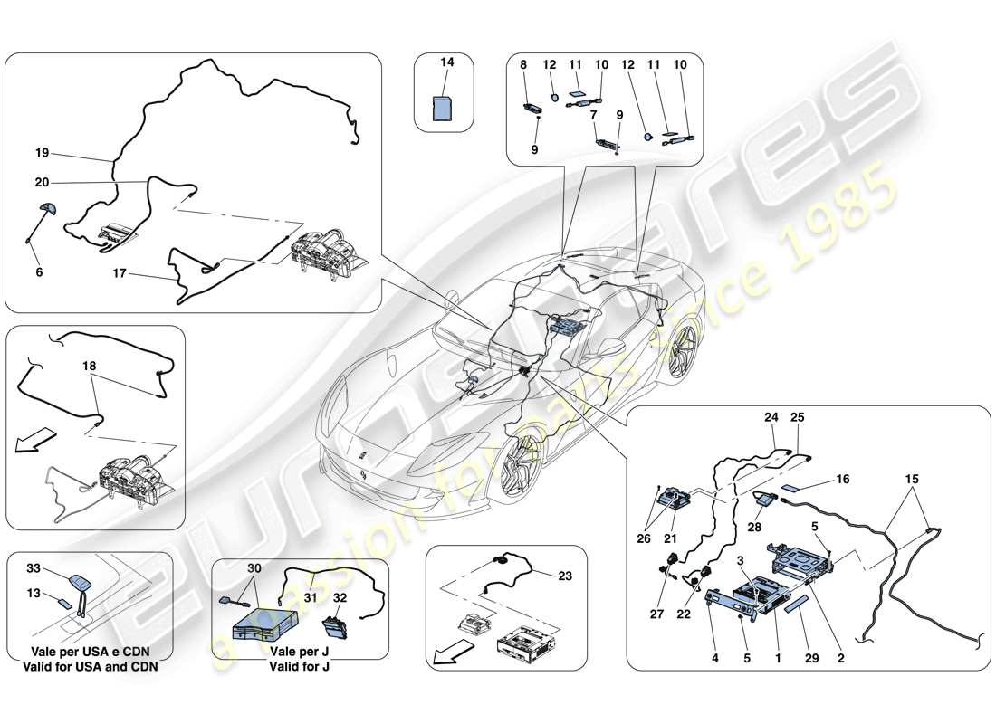 Ferrari 812 Superfast (Europa) INFOTAINMENT SYSTEM Diagrama de piezas